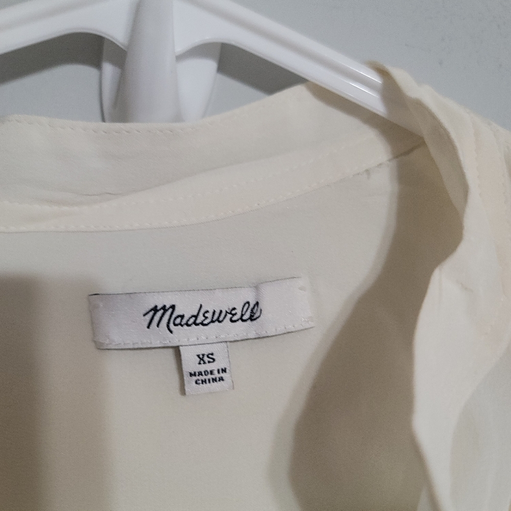 Madewell Cream Lace-Up Blouse‎ - Picture 3 of 4